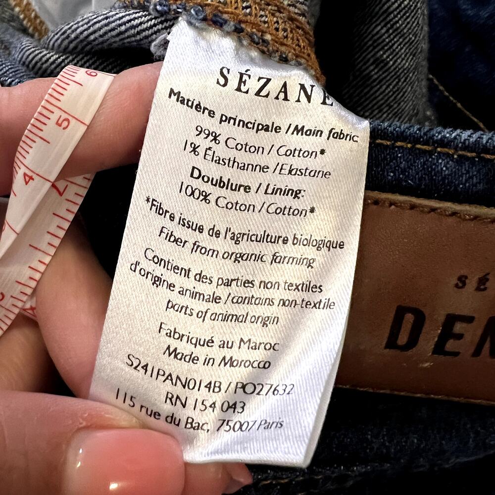Sezane Le Brut Jeans size 38 6 Blue Cotton - Picture 9 of 9